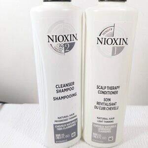 Nioxin System 1 &2 Scalp Therapy Conditioner & Cleanser Shampoo natural hair SET